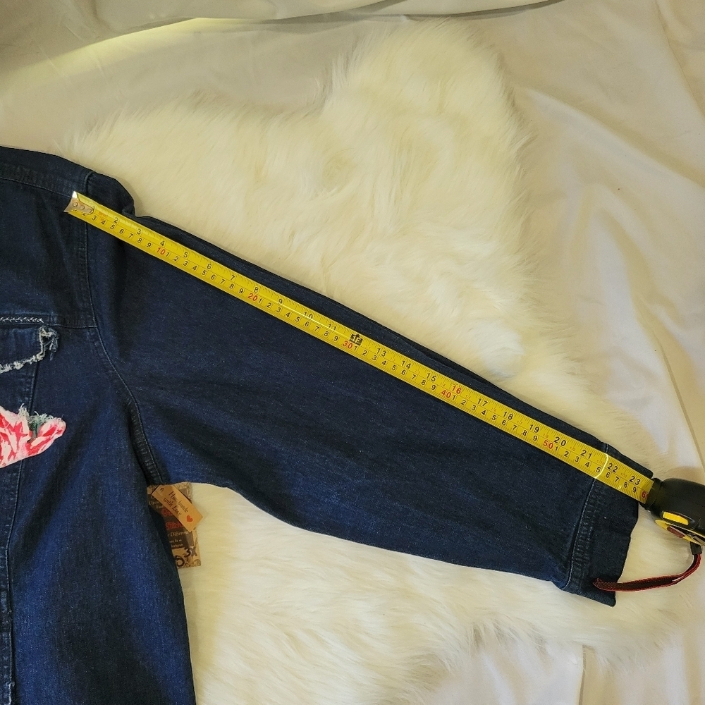 Sassy Britches Women's Denim Jacket with Floral Patch - Picture 16 of 16